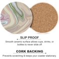 thumbnail image 6 of GZHJMY Round Drink Coasters, 2 Pcs Brown Marble Colorful Pastel Absorbent Ceramic Coffee Coasters for Drinks with Cork Base Housewarming Gift for Home Decor, 6 of 6