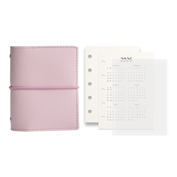 5-Rings Binder Leather Notebook Journal Refillable 5 Holes Leather Binder Covers with Refill Paper for Office School