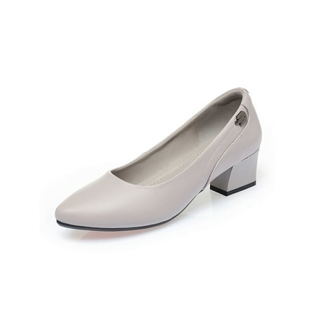 

Ferndule Womens Pointed Toe Heels Formal Anti-Slip Slip On Lightweight Pumps Gray 6.5