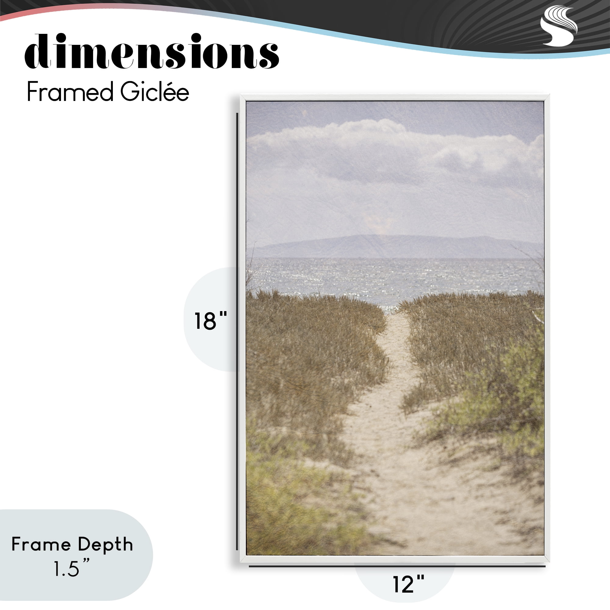 Stupell Industries Path to Misty Ocean White Framed Giclee Art, design by Aaron Matheson