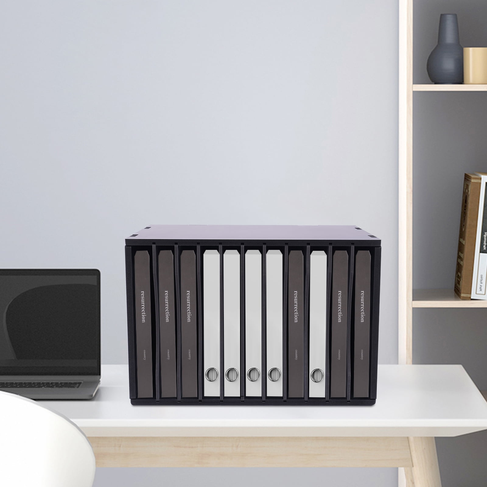 11 Compartment Adjustable Literature Organizer, Vertical Desk File Organizer, Desktop Sorter for Office, Home, Classroom