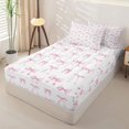 thumbnail image 2 of Homewish Ribbon Bow Knot Zipper Twin Comforter Sets with Fitted Sheet and 2 Pillowcases,Light Pink Cute Bowtie Zipper Bedding Set For Bowknot Lovers,Reversible,4 Pieces, 2 of 7