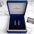 thumbnail image 4 of 14K Solid White Gold Oval Medium Hoop Earrings, 4 of 5