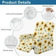 thumbnail image 5 of FKELYI Recliner Slipcover Sunflower Leaf Print Stretch Fabric Reclining Chair Protector for Single Seat Lounge Armchair Anti-Dust Furniture Cover, 5 of 7
