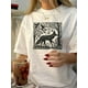 thumbnail image 1 of Camiseta de Mujer de Verano Básica[1pc Fox Print Vintage T-Shirt] 1pc Women'S Vintage Fox Print T-Shirt, Casual Round Neck Short Sleeve Knit Top, Geometric Pattern Polyester Blend Summer TeeFather's, 1 of 6