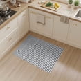 thumbnail image 2 of ODIKA 3'x5' Blue White Geometric Striped Design Washable Area Rug Modern Handwoven Pattern with Motifs for Hallway, Laundry Room, Non-Slip, Flatweave, Easy Care, 2 of 7