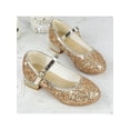 thumbnail image 4 of Ritualay Girls Dress Shoes Flower Girls Mary Jane Shoes Wedding Princess Glitter Flats Gold 5.5Y, 4 of 5