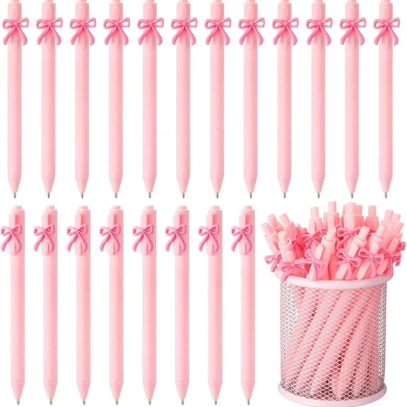 12pcs Pink Coquette Bow Ballpoint Pens Party Favors For Girls School Birthday Party Office Supplies Wedding Bow Themed Baby Shower Party Supplies Baby Shower Gifts