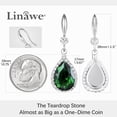 thumbnail image 3 of Linawe Silver Emerald Green Earrings, Imitation Diamond Dangle Rhinestone Cubic Zirconia Crystal Drop Earrings for Women, Teardrop Birthstone Drop Earrings, Wedding Jewelry Set, 3 of 7