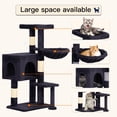 thumbnail image 3 of BestPet Cat Tree 37" Tall Cat Tower Kitten with Scratching Posts and Perches Indoor Activity Center for Cats (Dark Gray), 3 of 7