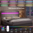 thumbnail image 2 of EnHomee Queen Bed Frame with 3 Hidden Drawers Upholstered Bed Frame with LED & Button Tufted Modern Bed Frame with Headboard Grey, 2 of 11