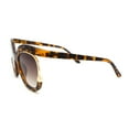 thumbnail image 3 of Eccentric Half Rim High Temple Runway Fashion Sunglasses Tortoise Brown, 3 of 4
