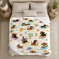 thumbnail image 5 of Summer Beach Dachshund Cartoon Play, Playful Pet Portrait Pattern, Warm Flannel Blanket for Living Room and Bedroom, Dog Lovers Just Because Gift, Pet Lover Home Decor, 5 of 9