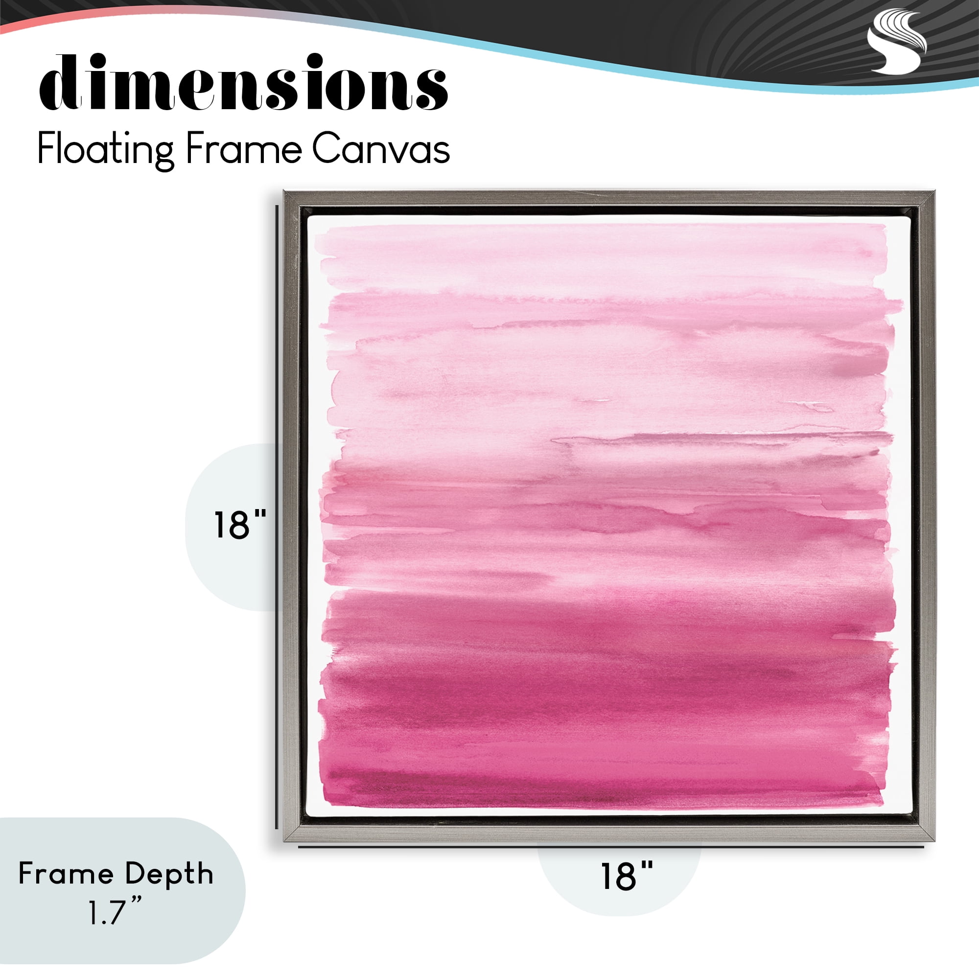 Stupell Industries Gradient Pink Blush Gray Framed Floater Canvas Wall Art, design by Allie Corbin