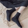 thumbnail image 3 of Womens Socks, Ruffle Turn-Cuff Casual Crew Socks Breathable Cool Knit Cotton Lettuce Ankle Frilly Sock 6 Pack, 3 of 4
