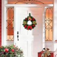 thumbnail image 2 of Artificial Christmas Door Wreath, 12 Inch Pine Leaf Holiday Wreath Decorated with Christmas Balls, Bows and Berry Clusters, Indoor & Outdoor Front Door Christmas Decoration, 1 Pc, 2 of 6