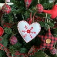 thumbnail image 3 of White Felt Fabric Heart Scandinavian Nordic Christmas or Valentine Ornaments - Set of 3 - by Marilee Home, 3 of 5