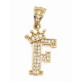 thumbnail image 4 of Cadena y dije de brillos con corona de oro laminado letra F, 4 of 8