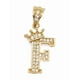thumbnail image 4 of Cadena y dije de brillos con corona de oro laminado letra F, 4 of 8