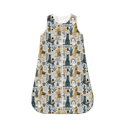 

Fotbe Llama and Cactus1 Pattern Sleep Sack - Baby Wearable Blanket with Zipper Extra Soft Cotton Sleeveless Sleeping Bag for Infants-X-Large