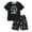 v-6Black13, variant on CAIVO Boys Cartoon Sleepwear Set Graphic O-Neck Short Sleeve Tops And Dinosaur Print Elastic-Waist Shorts, Casual Home Kids 2 Piece Pajama Set