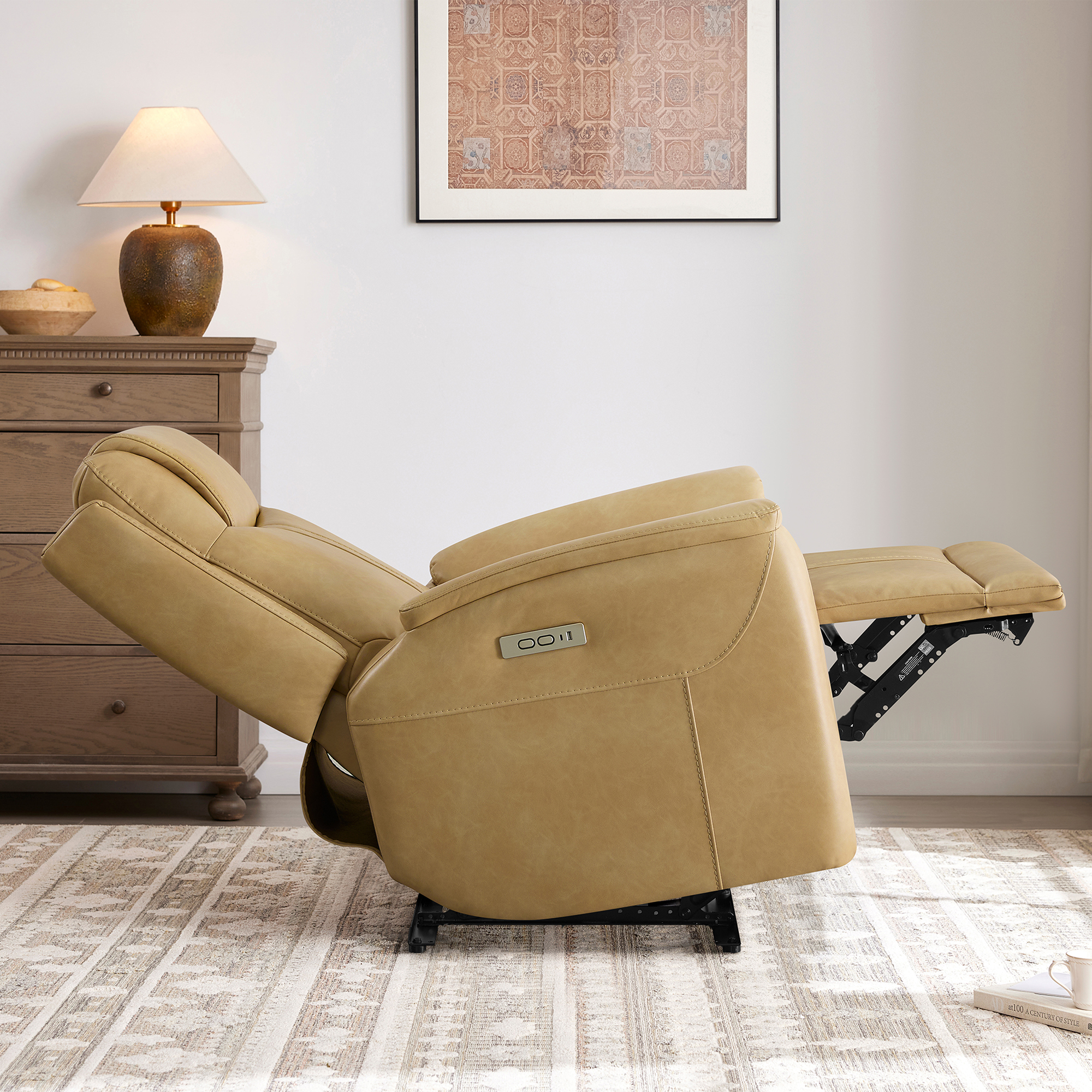 Spruce & Spring Zero Gravity Power Recliner Chair for Living Room, Tan