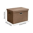 thumbnail image 3 of Large 14.6"x10.6"x10.2" Collapsible Stackable Storage Bins with Lids, Closet Organizer Baskets with Label for Home, Foldable Fabric Linen Storage Boxes Cube, 3 of 6