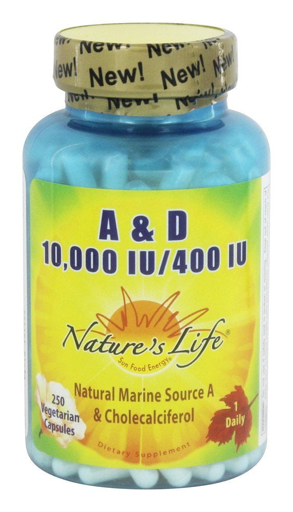Nature's Life Vitamin A & D 10,000 IU/400 IU 250 Capsules