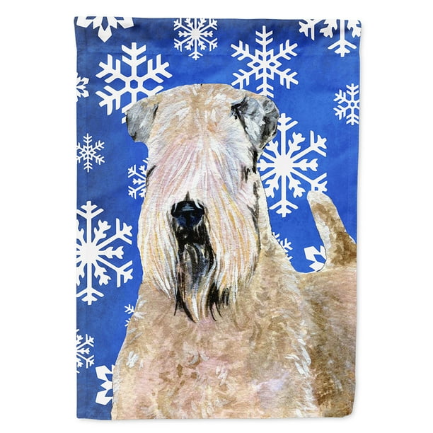 Wheaten Terrier Soft Coated Winter Snowflakes Holiday Garden Flag