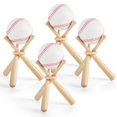 thumbnail image 1 of 4 Packs Mini Wooden Bats Baseball Stands, Includes 12 Baseball Bats & 4 Wooden Rings, Cute Little Softball Bats Baseball Display Holders for Home Run & Game Balls, 1 of 7
