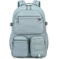 thumbnail image 1 of Mochila Lohol resistente al agua para portátil de 15,6 pulgadas, gris y azul, 1 of 7