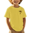 thumbnail image 1 of NINGMENG Juniors Garçons Chemises & Hauts Imprimé Cocotier Col Rond Mignon Manches Courtes Décontracté Sport Confortable Chandail Tee-Shirts Mode Urbaine, Jaune, 12-13 Ans, 1 of 4
