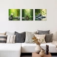 thumbnail image 5 of ZHONGYUTONG 3 Piece Zen Canvas Wall Art Zen Stone Picture Still life Green Bamboo Painting Meditation Artwork for Bedroom Decor Framed (12.00" x 12.00" x 3PCS), 5 of 5