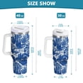 thumbnail image 6 of Yayeee 40oz Stainless Steel Tumbler with Straw and Handle Double-Wall Insulated Travel Water Bottle, Blue Garden Pattern, 6 of 8