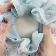 thumbnail image 3 of Bath Shower Loofah Sponge Ball, Body Scrubber Exfoliate Bath Mesh Sponge Ball, for Body Wash, Ice Cream Shape Shower Puff Sponge Ball(Blue) Blue, 3 of 3