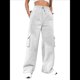 thumbnail image 2 of Pantalones Deportivos Cargo para Mujer, Holgados, de Forro , de Pierna , Elásticos, de Cintura Alta, Informales, para Senderismo, para Otoño. M, 2 of 7