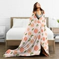 thumbnail image 5 of DouZhe Ultra-Soft Micro Fleece Lightweight Flannel Bed Blanket, Cute Peach Fruit Ornamental Print Cozy Warm Throw Blankets, 50"x40", 5 of 7