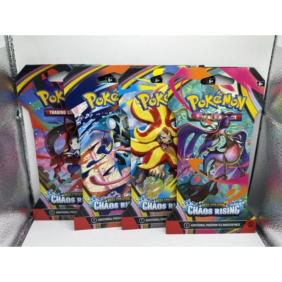 2026 Pokemon Mega Evolution Chaos Rising Sleeved Booster Pack - Lot of 4 Sealed