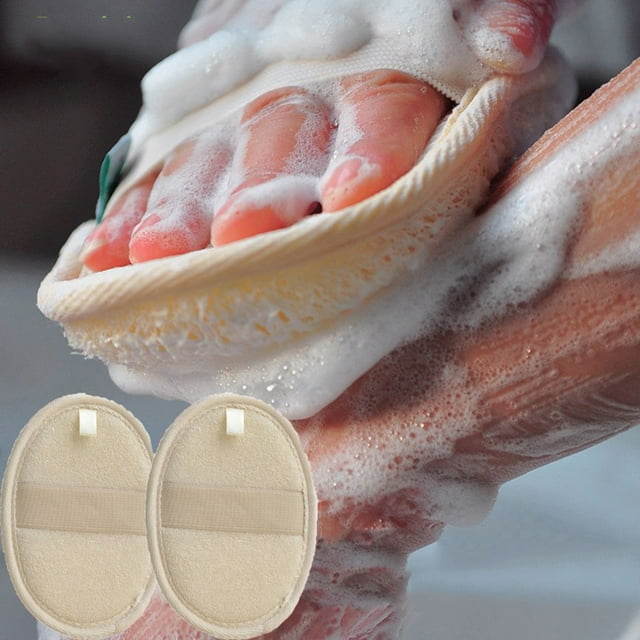 Natural Loofah Sponge Pack for Deep Exfoliating Cleanse Shower and Bath Skin Care Body Face Scrubber Beauty Tool