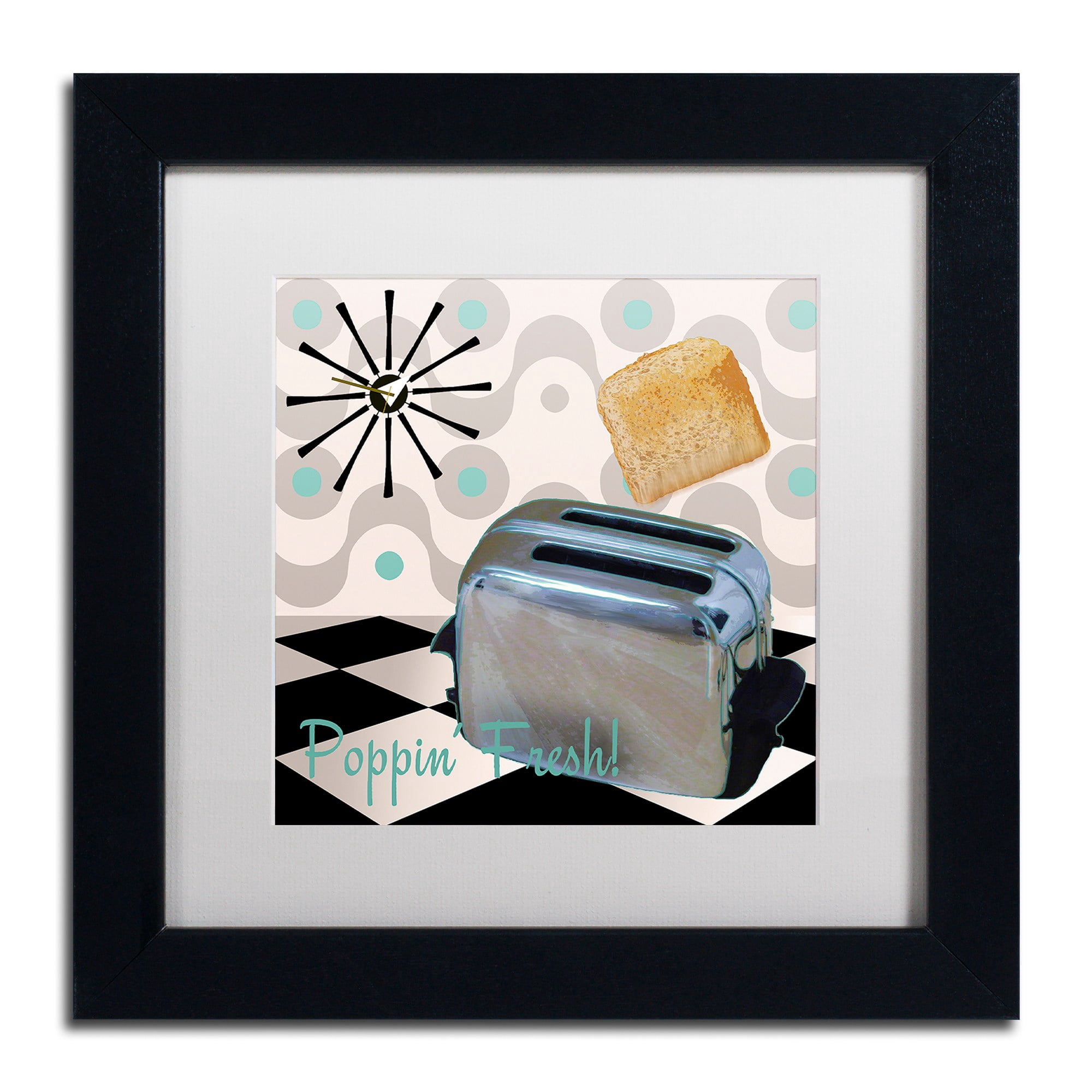 Trademark Fine Art "Fifties Kitchen I" Canvas Art by Color Bakery White Matte, Black Frame