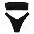 thumbnail image 2 of Wosthever Traje de baño elástico de piezas para mujer, ropa de playa sencilla, ropa de baño de ocio para vacaciones de verano Traje de baño Negro Wosthever OD021141-03B, 2 of 6