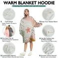 thumbnail image 5 of Wearable Oversized Blanket,Orange Boho Plant Pattern Wearable Blanket Hoodie for Adults,Cozy Hooded Blankets with Super Pockets,Super Warm Fuzzy Pullover for Women & Men, 5 of 6