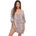 thumbnail image 2 of Ekouaer Women's Sleepshirt Deep V Neck Nightgown Batwing Nightshirt Oversized Sleepwear, 2 of 6