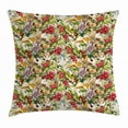 thumbnail image 1 of Rowan Throw Pillow Cushion Cover, Mixed Pattern of Rural Wild Flowers Leaves and Berries Rustic Artistic Composition, Decorative Square Accent Pillow Case, 18 X 18 Inches, Multicolor, by Ambesonne, 1 of 2