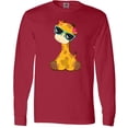 thumbnail image 3 of Inktastic Giraffe With Blue Sunglasses, Cute Giraffe Long Sleeve T-Shirt, 3 of 5