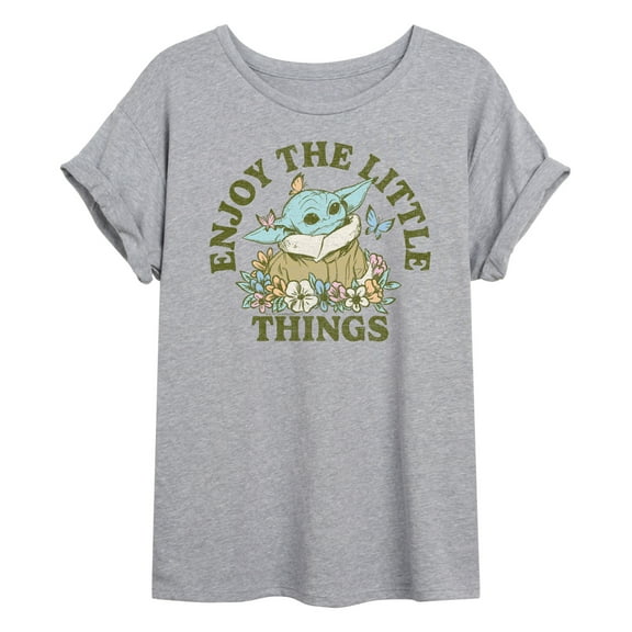 Star Wars - The Mandalorian Enjoy The Little Things  - Womens Oversized Graphic T-Shirt