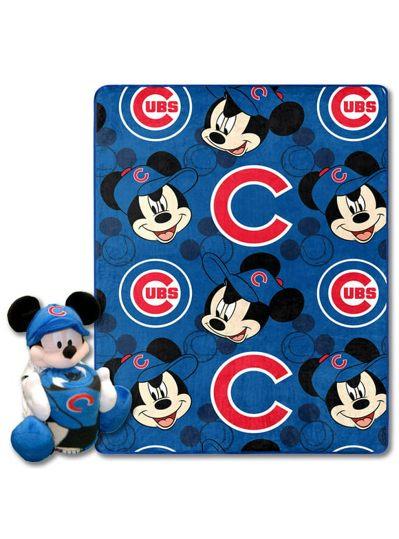 OFFICIAL MLB Cubs & Disney's Mickey Mouse Character Hugger Pillow & Silk Touch Throw Set