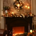 thumbnail image 3 of Valery Madelyn 6Ft Pre-Lit Fall Garland Lighted Harvest Garland with Red Orange White Pumpkin & Pine Cone for Thanksgiving Fireplace Farmhouse Front Door Banisters Porch, 3 of 8
