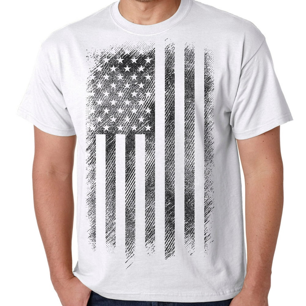 Koyotee - Men's Grunge USA Flag Y43 White T-Shirt 2X-Large White ...