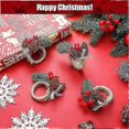 thumbnail image 4 of 12 Pieces Christmas Napkin Rings Holder Pine Cones Poinsettia Pumpkin Wooden Napkin Rings Decor for Christmas Thanksgiving Birthday Party Supplies (Cl, 4 of 5